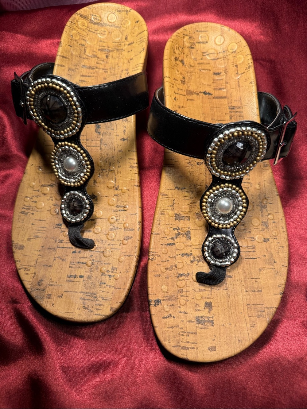 Ionic T-Strap Sandals